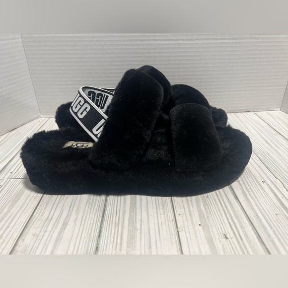 UGG Oh Yeah Slides Slipper Size 8 Black - Picture 1 of 5